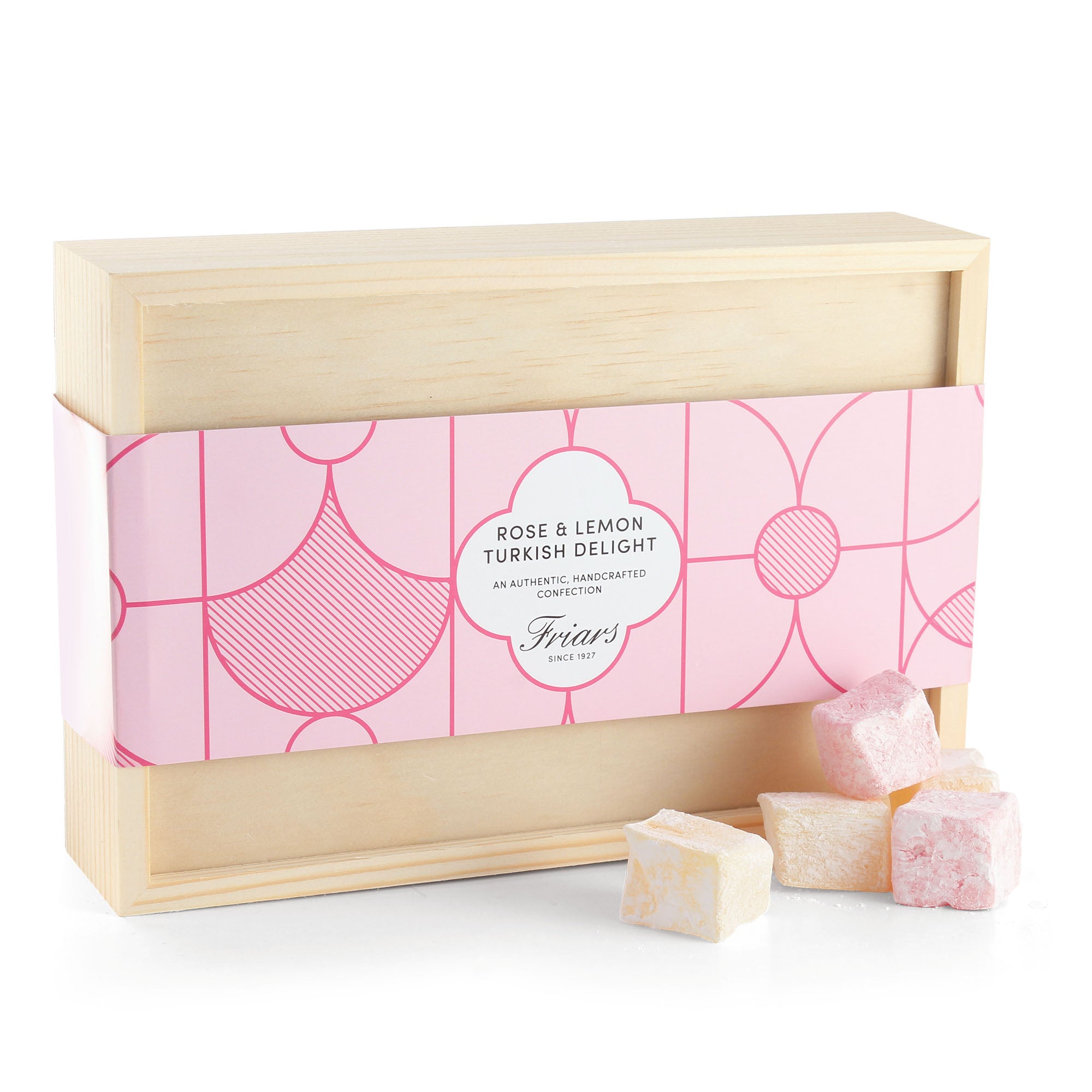 Wooden Box Rose & Lemon Turkish Delight