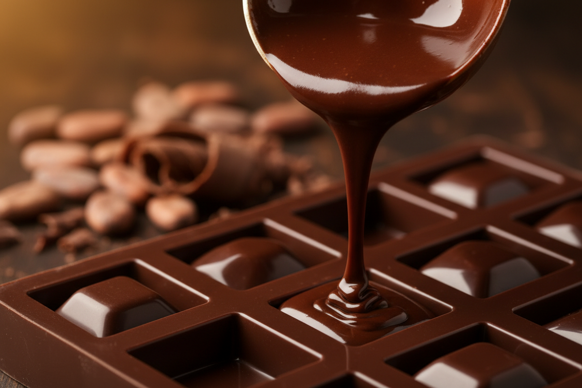 Chocolate being made