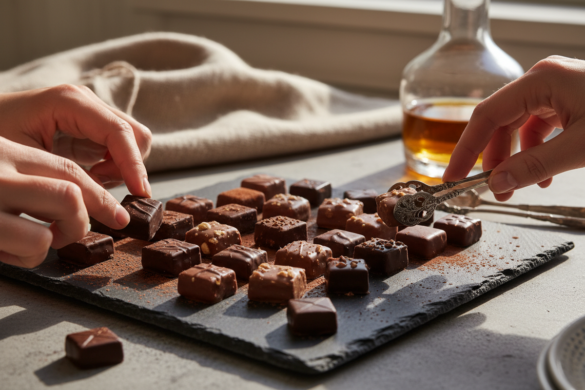 Chocolate being tasted