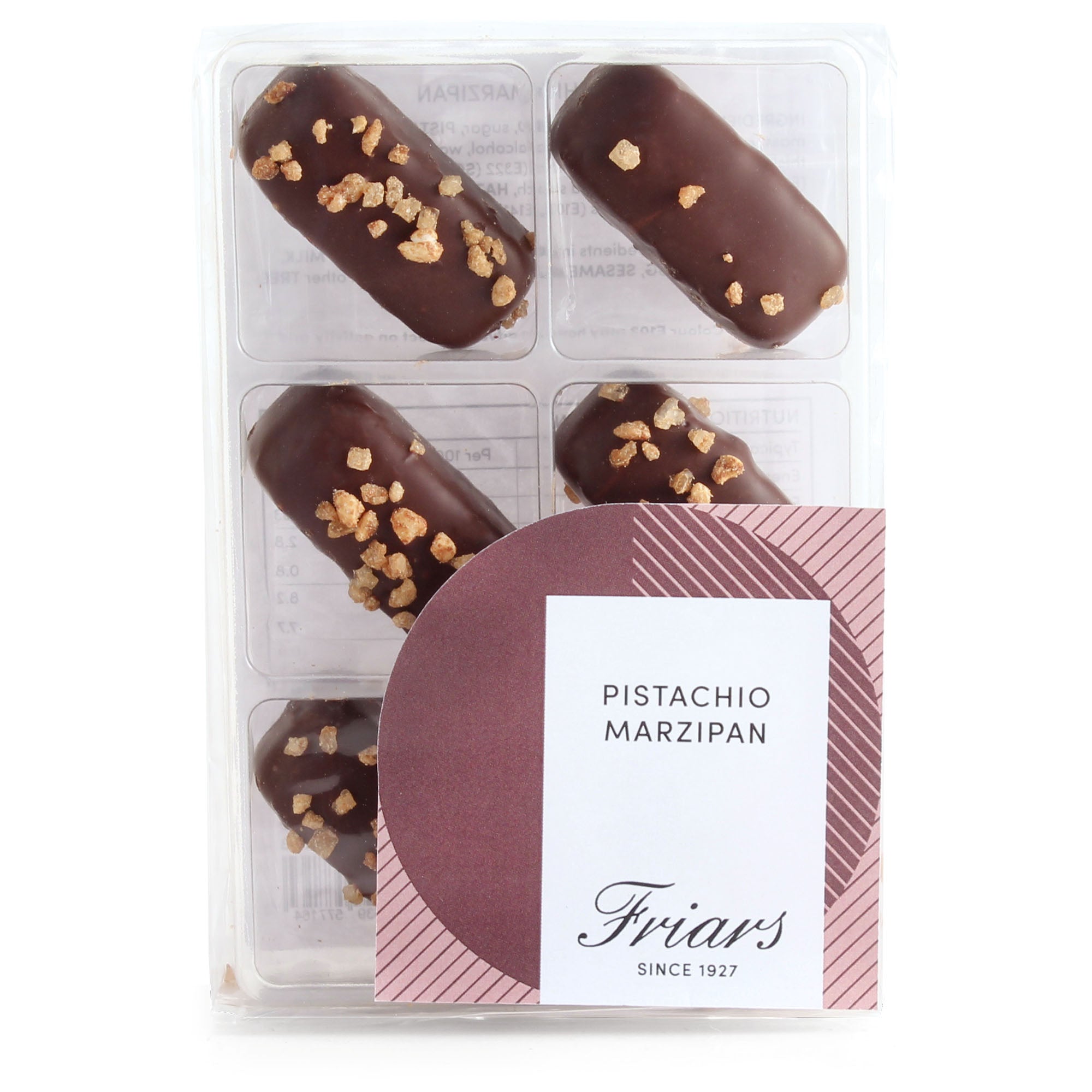 Dark chocolate pistachio marzipan