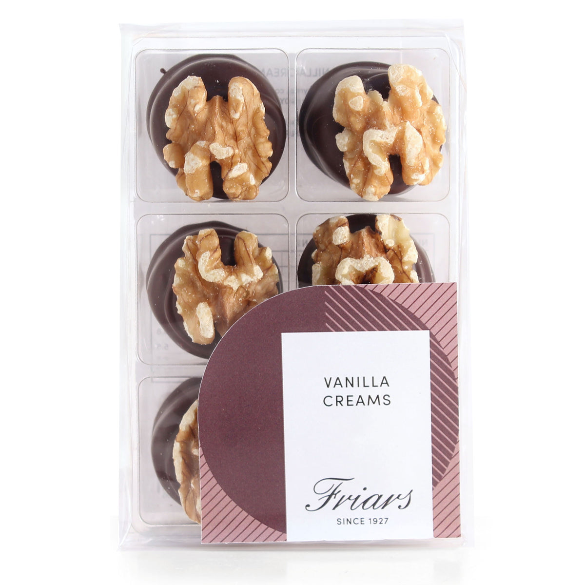 Walnut topped vanilla creams